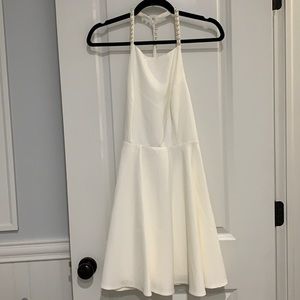 White Lulus dress with pearls size M